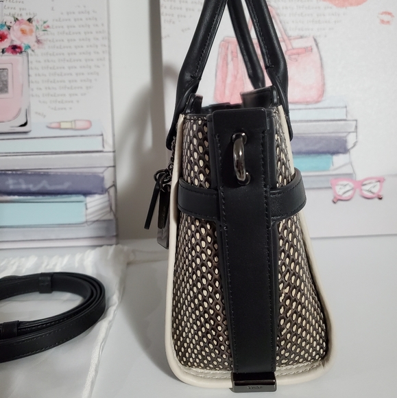 Coach Mini Swagger Snakeskin Leather Satchel with Crossbody Strap and Charms - Picture 9 of 10